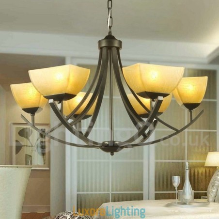 Designer Touch Decorative 6 Light Mediterranean Style Black Candle Style Chandelier