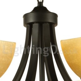 Designer Touch Decorative 6 Light Mediterranean Style Black Candle Style Chandelier