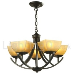 Designer Touch Decorative 5 Light Mediterranean Style Black Candle Style Chandelier