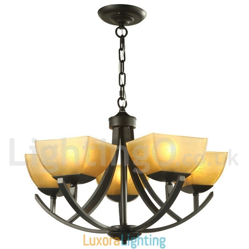 Designer Touch Decorative 5 Light Mediterranean Style Black Candle Style Chandelier