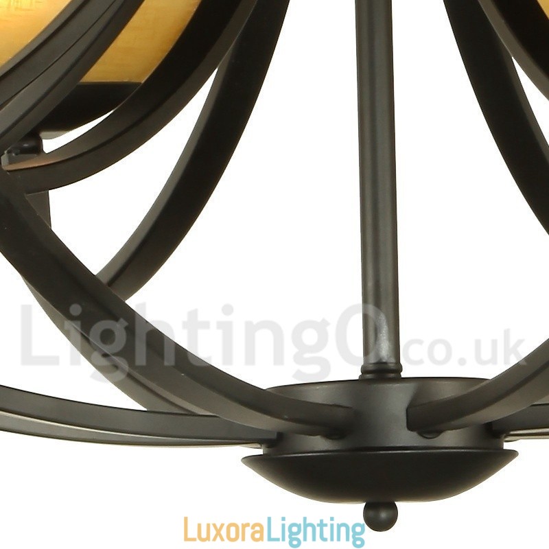 Designer Touch Decorative 4 Light Mediterranean Style Black Candle Style Chandelier