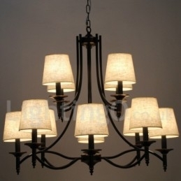 Designer Touch Decorative 12 Light Retro Rustic Black Contemporary Candle Style Chandelier