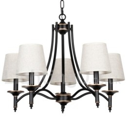 Designer Touch Decorative 5 Light Rustic Retro Black Contemporary Candle Style Chandelier
