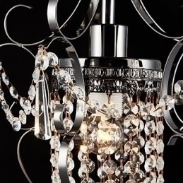 Designer Touch Decorative Iron Painting Chandelier with Clear Crystal Modern Lighting Lamp