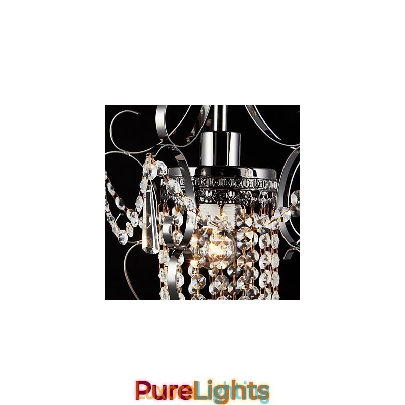 Designer Touch Decorative Iron Painting Chandelier with Clear Crystal Modern Lighting Lamp