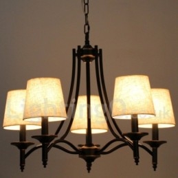Designer Touch Decorative 5 Light Rustic Retro Black Contemporary Candle Style Chandelier