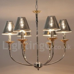 Designer Touch Decorative 6 Light Modern Contemporary Chrome Candle Style Chandelier