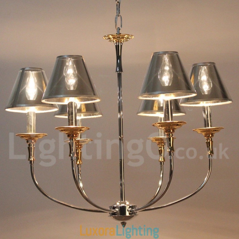 Designer Touch Decorative 6 Light Modern Contemporary Chrome Candle Style Chandelier
