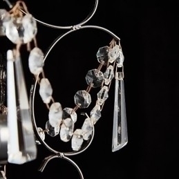 Designer Touch Decorative Iron Painting Chandelier with Clear Crystal Modern Lighting Lamp