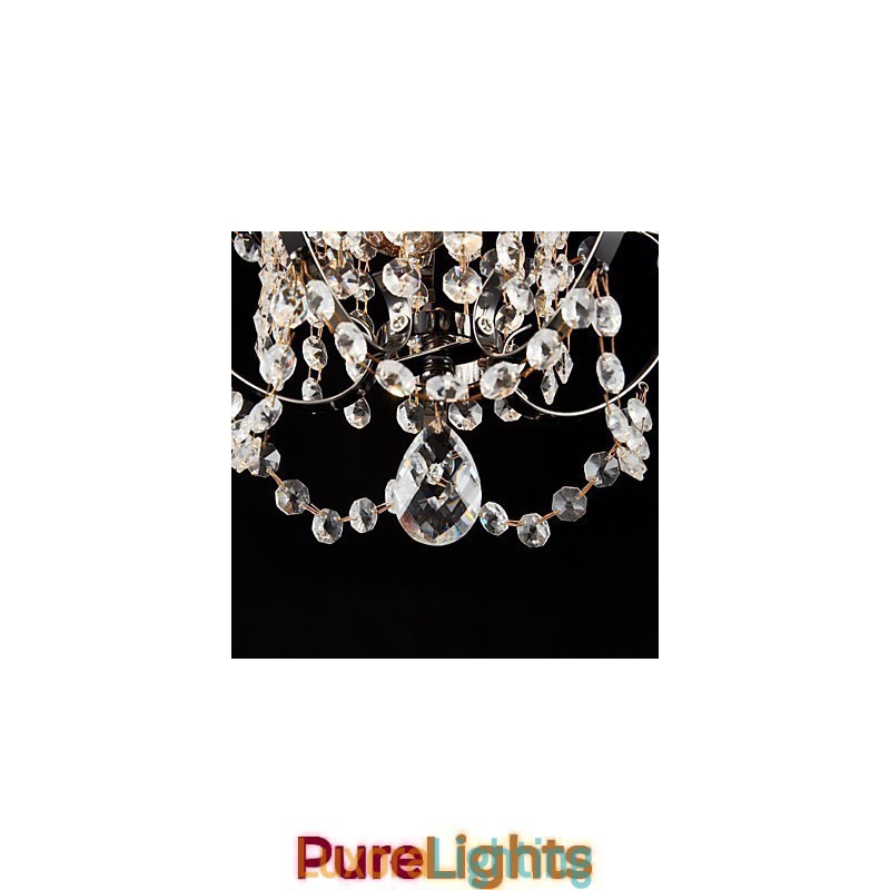 Designer Touch Decorative Iron Painting Chandelier with Clear Crystal Modern Lighting Lamp