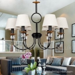 Designer Touch Decorative 6 Light Rustic Retro Black Mediterranean Style Contemporary Candle Style Chandelier