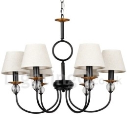 Designer Touch Decorative 6 Light Rustic Retro Black Mediterranean Style Contemporary Candle Style Chandelier