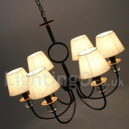Designer Touch Decorative 6 Light Rustic Retro Black Mediterranean Style Contemporary Candle Style Chandelier