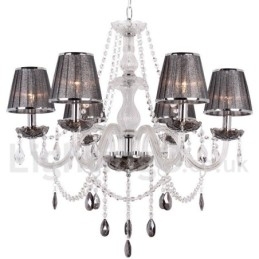 Designer Touch Decorative 6 Light K9 Crystal Candle Style Chandelier