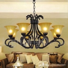 Designer Touch Decorative 8 Light Black Contemporary Candle Style Chandelier