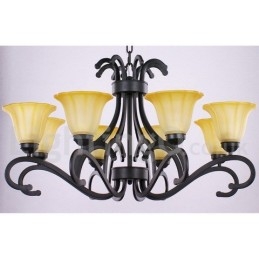 Designer Touch Decorative 8 Light Black Contemporary Candle Style Chandelier