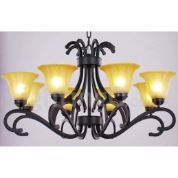 Designer Touch Decorative 8 Light Black Contemporary Candle Style Chandelier