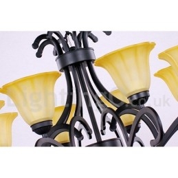 Designer Touch Decorative 8 Light Black Contemporary Candle Style Chandelier