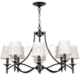 Designer Touch Decorative 8 Light Retro Rustic Black Contemporary Candle Style Chandelier