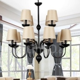Designer Touch Decorative 12 Light Rustic 2 Tier Retro Contemporary Candle Style Chandelier