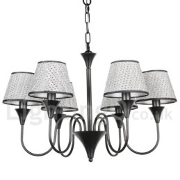 Designer Touch Decorative 6 Light Rustic Modern Contemporary Retro Black Candle Style Chandelier