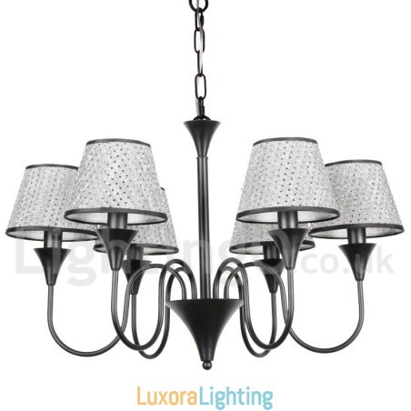 Designer Touch Decorative 6 Light Rustic Modern Contemporary Retro Black Candle Style Chandelier