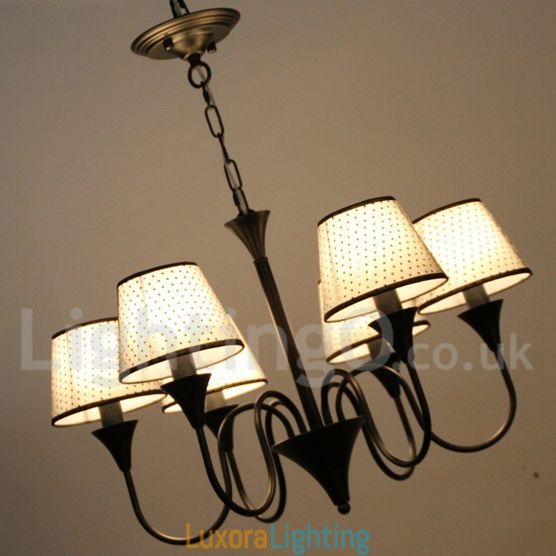 Designer Touch Decorative 6 Light Rustic Modern Contemporary Retro Black Candle Style Chandelier