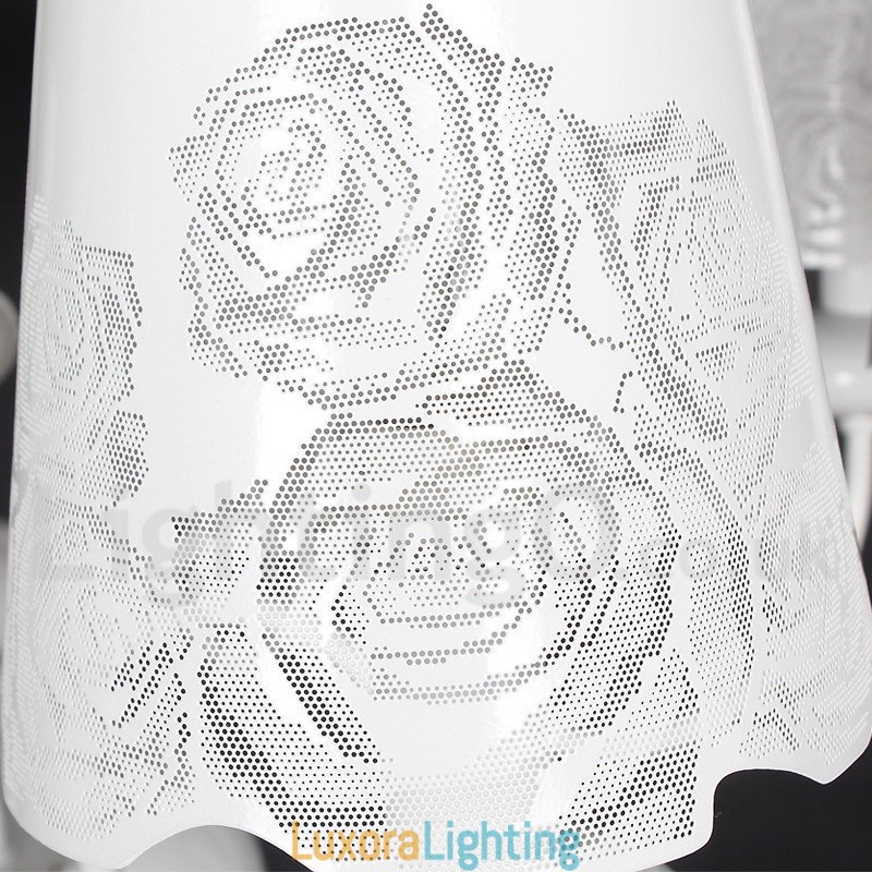 Designer Touch Decorative 8 Light Modern Contemporary Hollow White Candle Style Chandelier