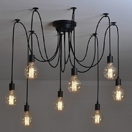 Designer Touch Decorative 8 Lights Chandelier Pendant Light Traditional Classic Retro Metal
