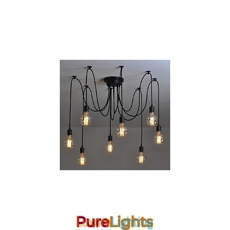 Designer Touch Decorative 8 Lights Chandelier Pendant Light Traditional Classic Retro Metal