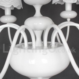 Designer Touch Decorative 8 Light Modern Contemporary Hollow White Candle Style Chandelier