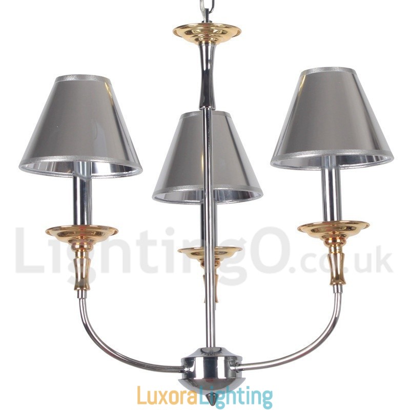 Designer Touch Decorative 3 Light Modern Contemporary Chrome Candle Style Chandelier