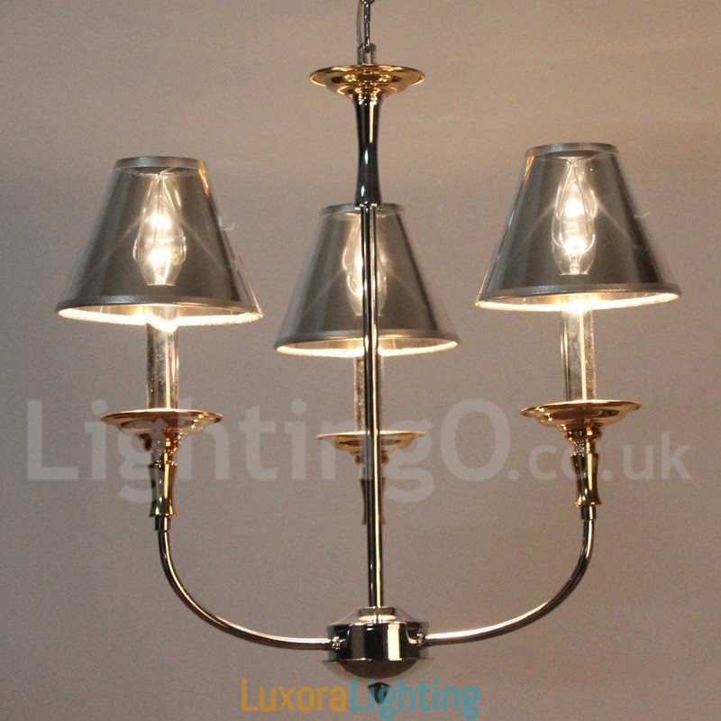 Designer Touch Decorative 3 Light Modern Contemporary Chrome Candle Style Chandelier