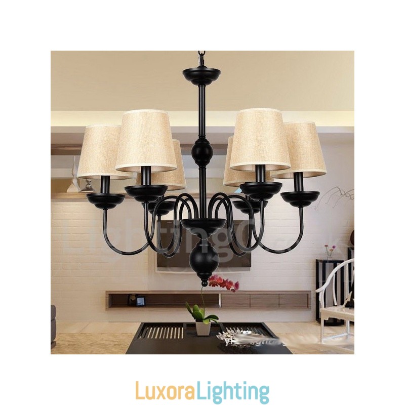 Designer Touch Decorative 6 Light Rustic Retro Contemporary Candle Style Chandelier