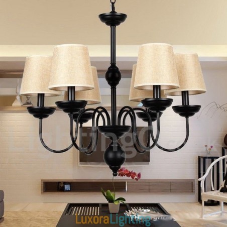 Designer Touch Decorative 6 Light Rustic Retro Contemporary Candle Style Chandelier