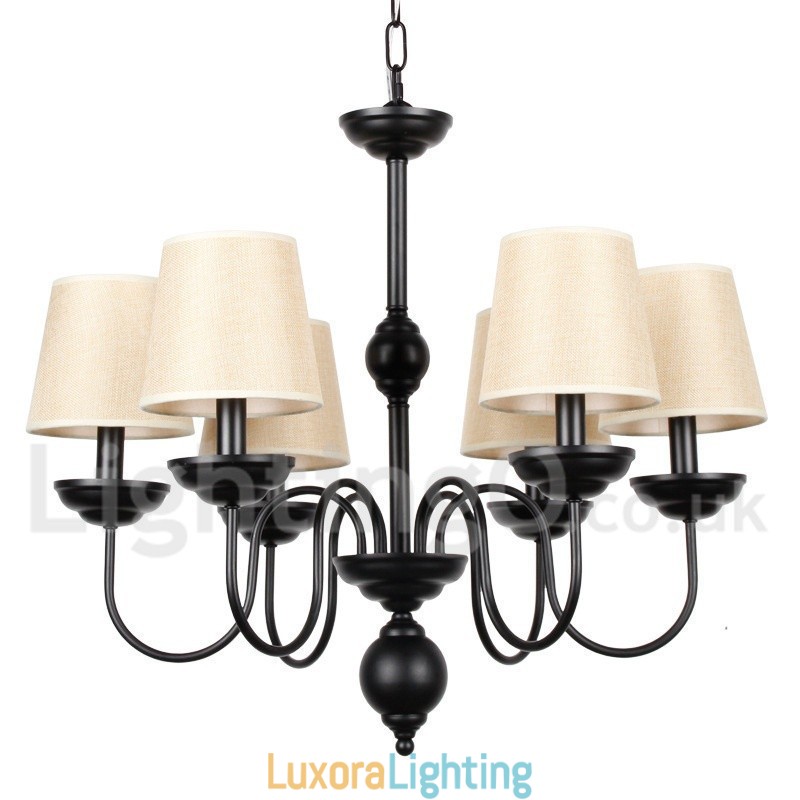 Designer Touch Decorative 6 Light Rustic Retro Contemporary Candle Style Chandelier