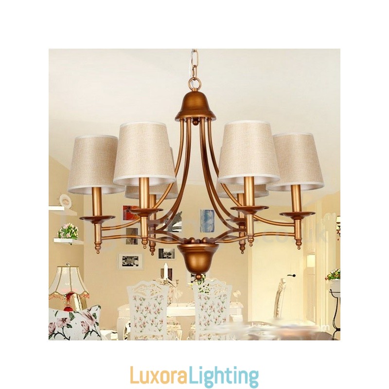 Designer Touch Decorative 6 Light Rustic Retro Mediterranean Style Candle Style Chandelier