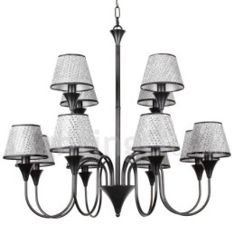 Designer Touch Decorative 12 Light Rustic Modern Contemporary Retro Black Candle Style Chandelier