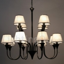 Designer Touch Decorative 12 Light Rustic Modern Contemporary Retro Black Candle Style Chandelier