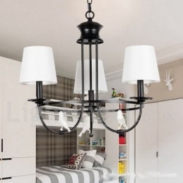 Designer Touch Decorative 3 Light Retro Black Mediterranean Style Rustic Contemporary Candle Style Chandelier
