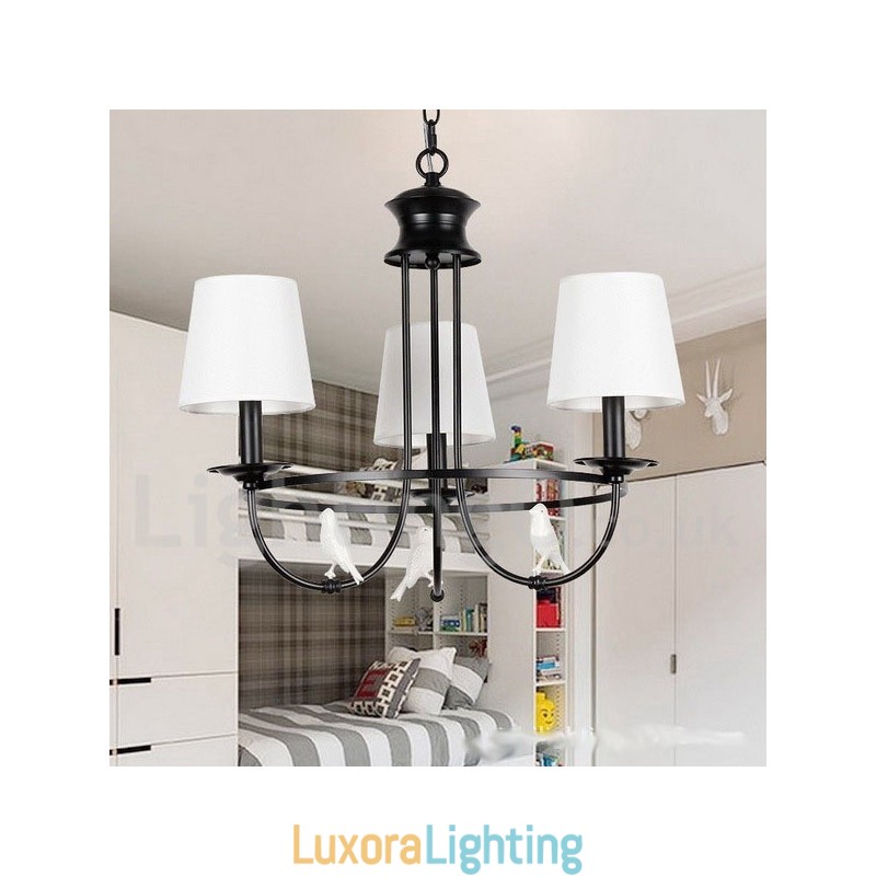 Designer Touch Decorative 3 Light Retro Black Mediterranean Style Rustic Contemporary Candle Style Chandelier