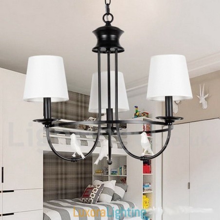 Designer Touch Decorative 3 Light Retro Black Mediterranean Style Rustic Contemporary Candle Style Chandelier