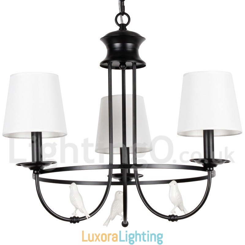 Designer Touch Decorative 3 Light Retro Black Mediterranean Style Rustic Contemporary Candle Style Chandelier