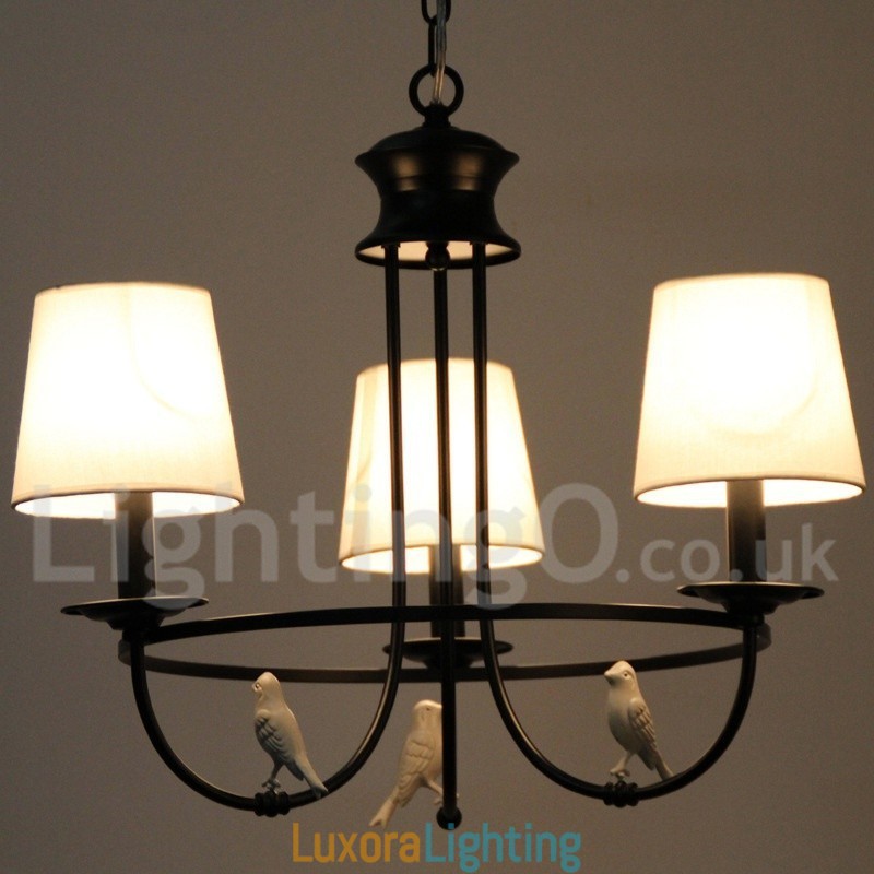 Designer Touch Decorative 3 Light Retro Black Mediterranean Style Rustic Contemporary Candle Style Chandelier