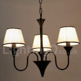Designer Touch Decorative 3 Light Rustic Modern Contemporary Retro Black Candle Style Chandelier