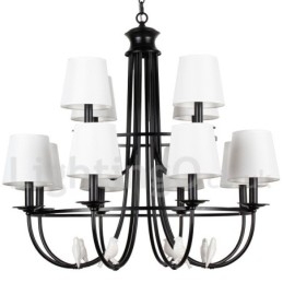 Designer Touch Decorative 12 Light Retro Black Mediterranean Style Rustic Contemporary Candle Style Chandelier
