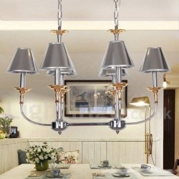 Designer Touch Decorative 6 Light Modern Contemporary Chrome Candle Style Chandelier