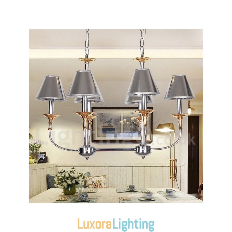 Designer Touch Decorative 6 Light Modern Contemporary Chrome Candle Style Chandelier
