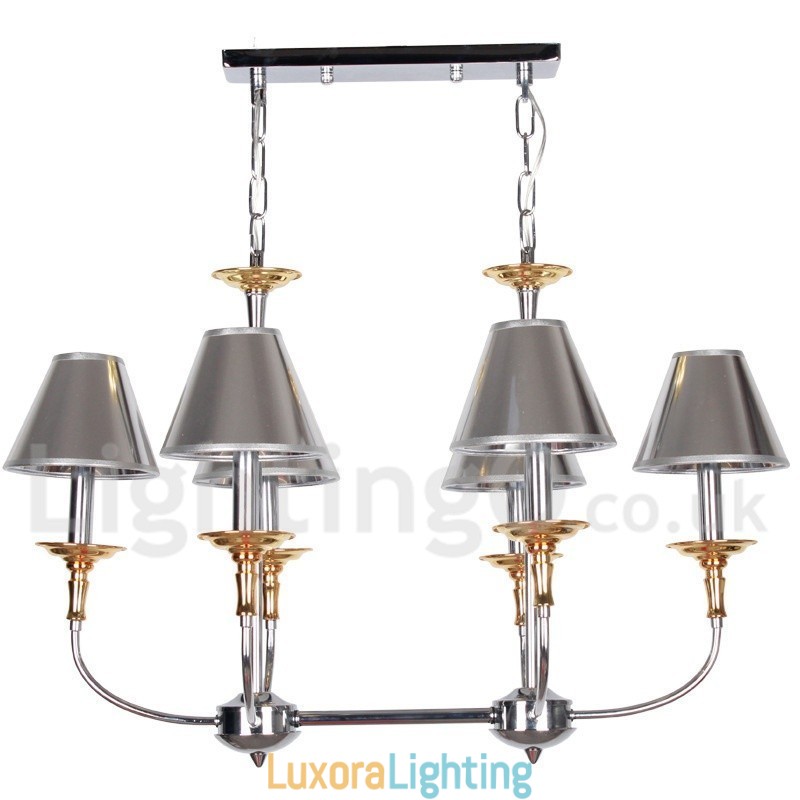 Designer Touch Decorative 6 Light Modern Contemporary Chrome Candle Style Chandelier