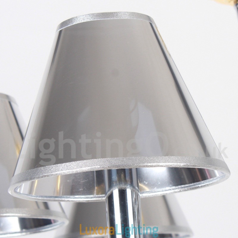 Designer Touch Decorative 6 Light Modern Contemporary Chrome Candle Style Chandelier
